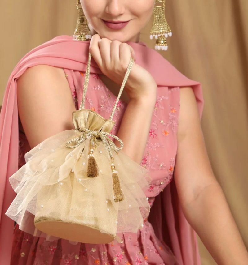 Elegant Gold Potli Bag