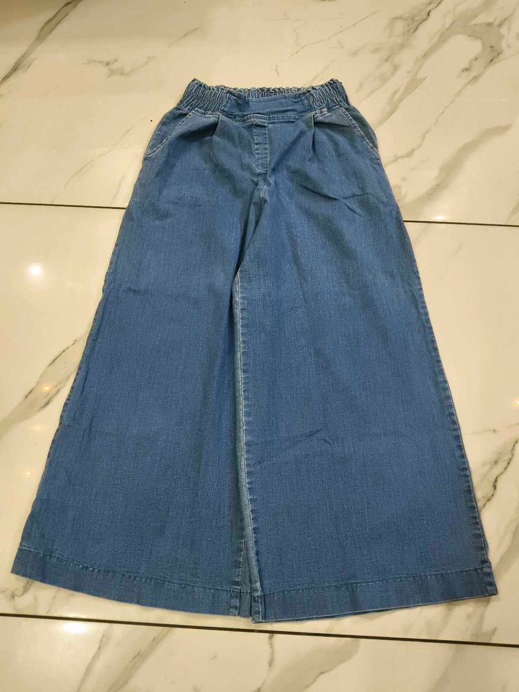 Denim Wide Leg Pants