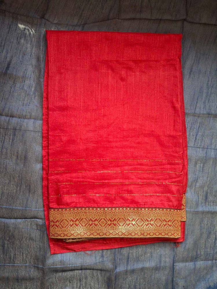 Maroon Saree Stone Wark And Golden Border