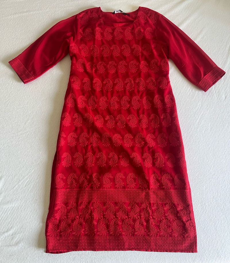 Chiffon Chikankari Kurti