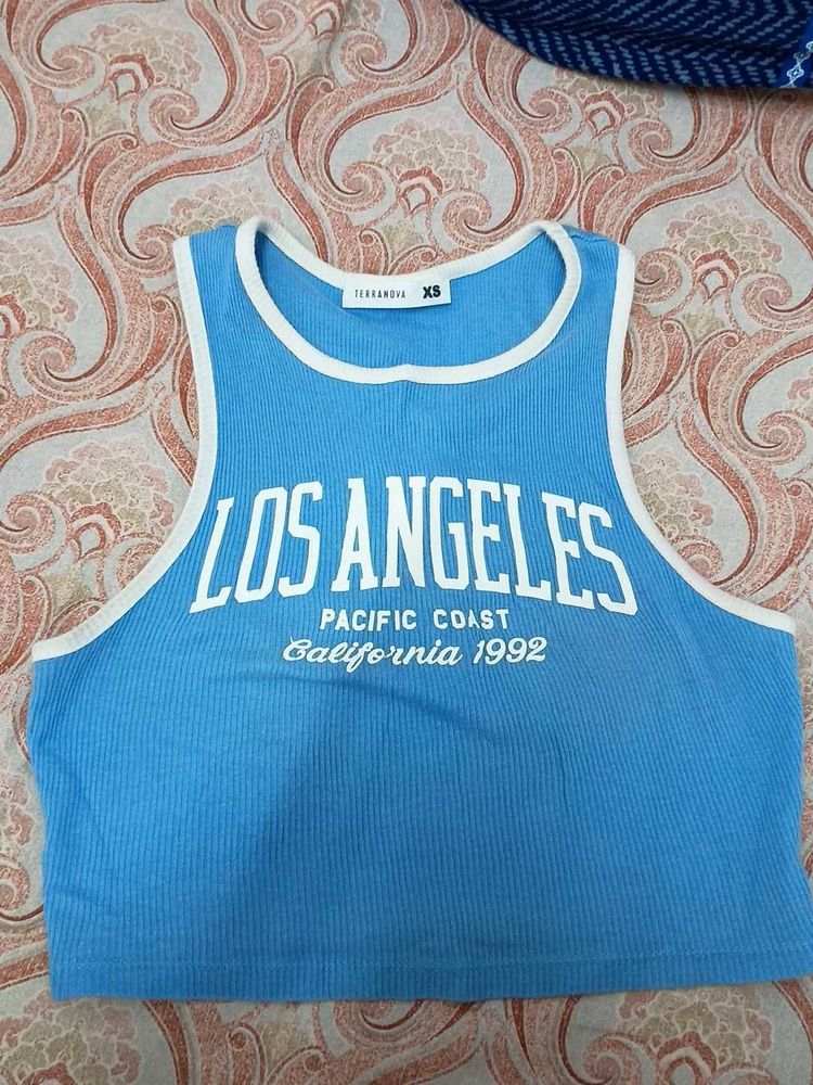 Blue Los Angeles Graphic Tank Top