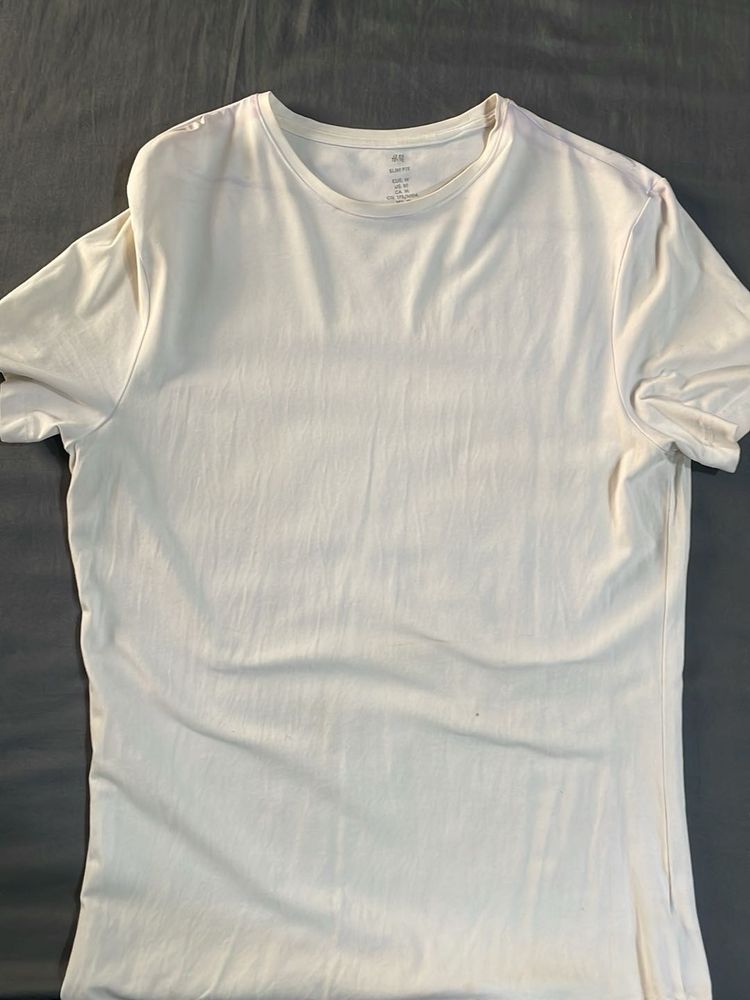 White slim fit hm T-Shirt