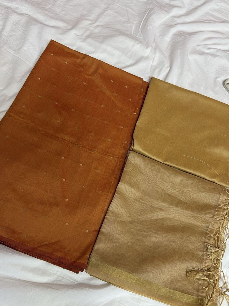 Banarasi Wood Coloured Suit Set