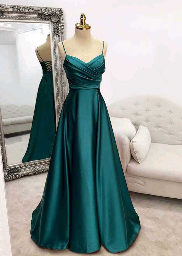 big flared satin gown