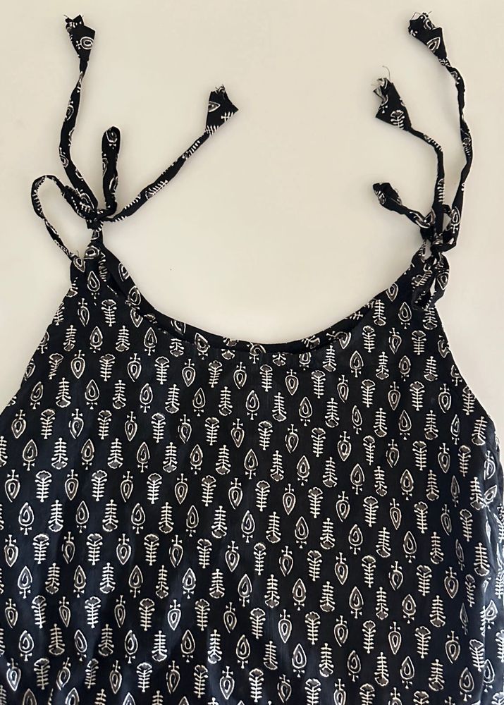 Gujrati Casual Black and White Printed Dress