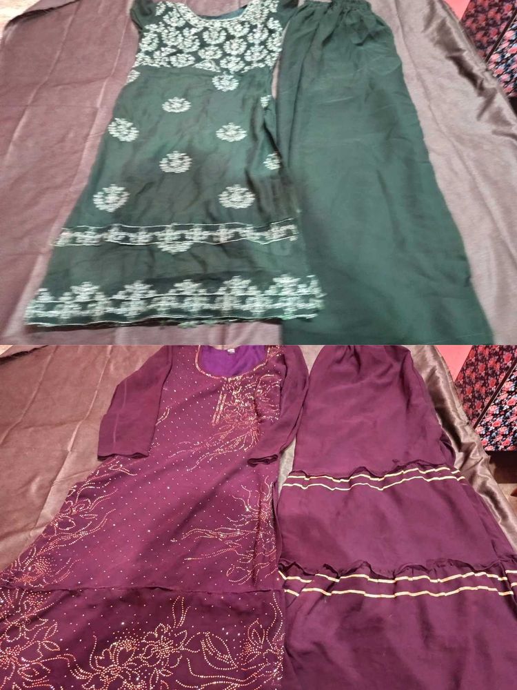 combo 2 party wear Elegant Kurta Saharara set