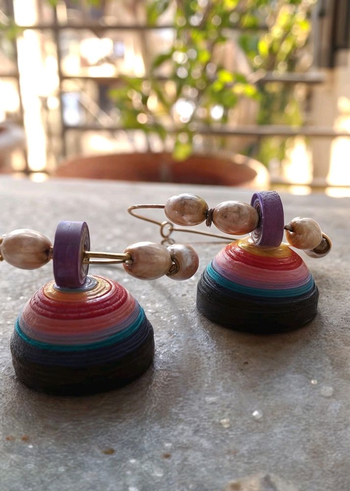 Rainbow Colour Jhumka Earrings
