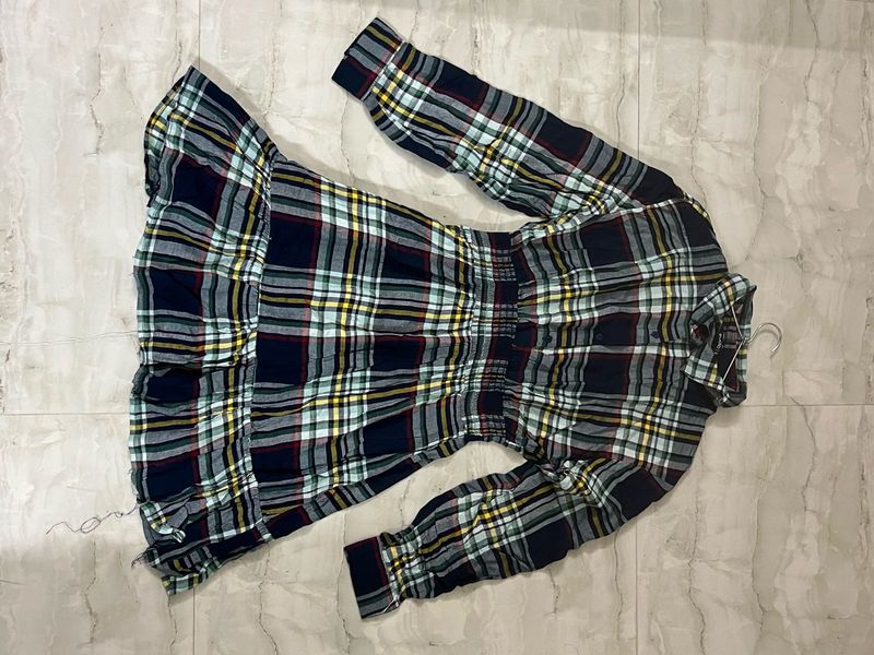 Plaid Long Sleeve Dress