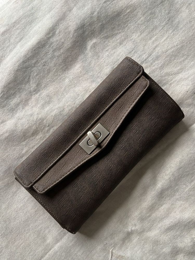 Brown Turn-Lock Wallet