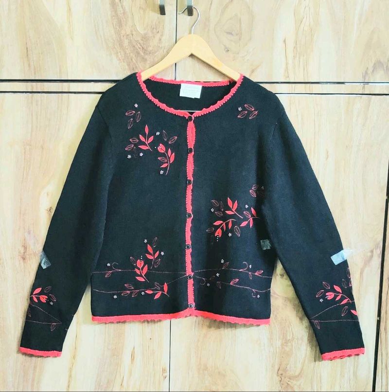 Enbroidery Work Cardigan Size-36