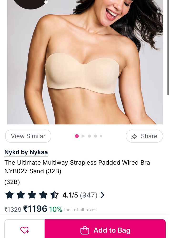 NYKD Padded Strapless Bra By Nykaa