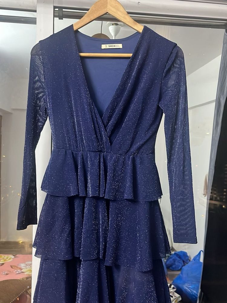 Elegant Blue Tiered Dress og SHEIN