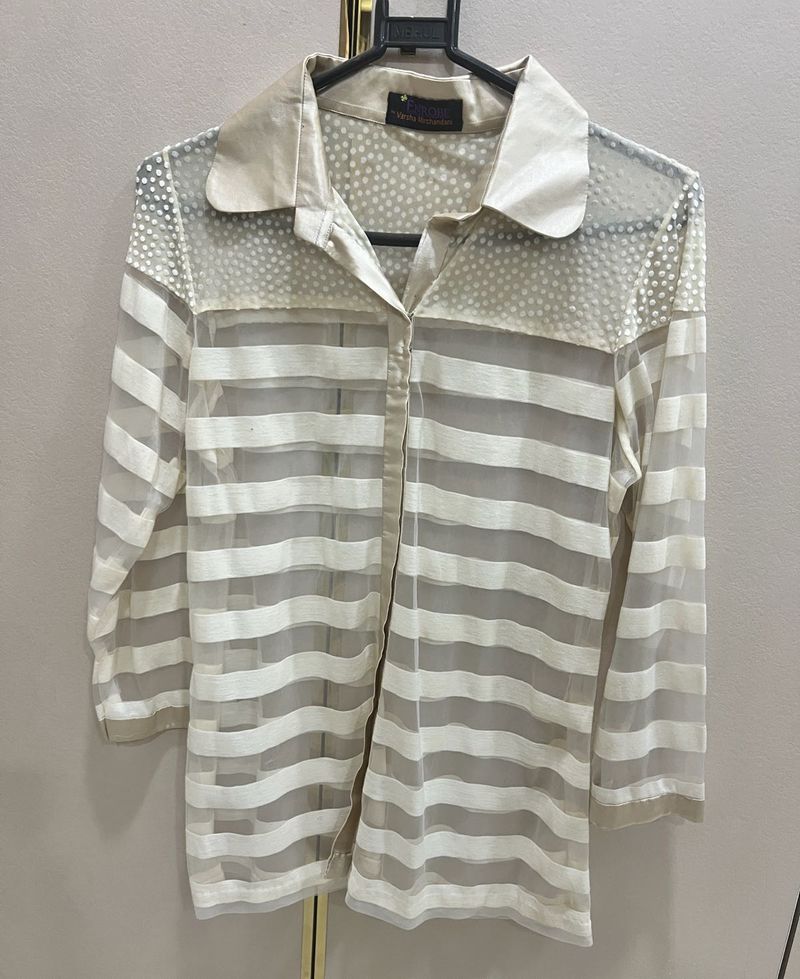 Sheer Striped Blouse