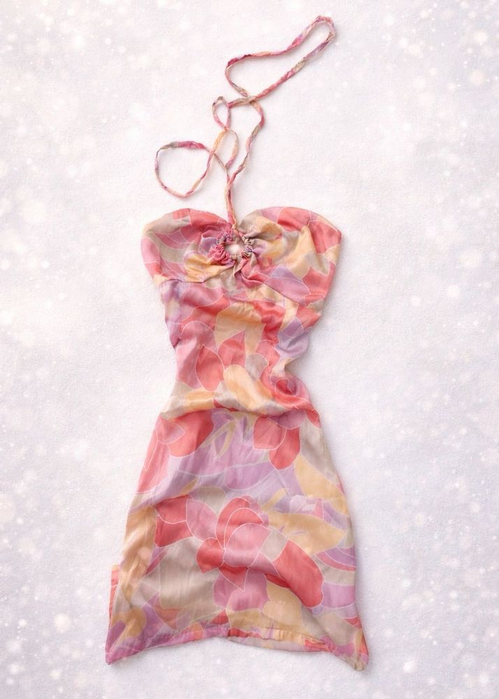 Floral Halter Mini Dress