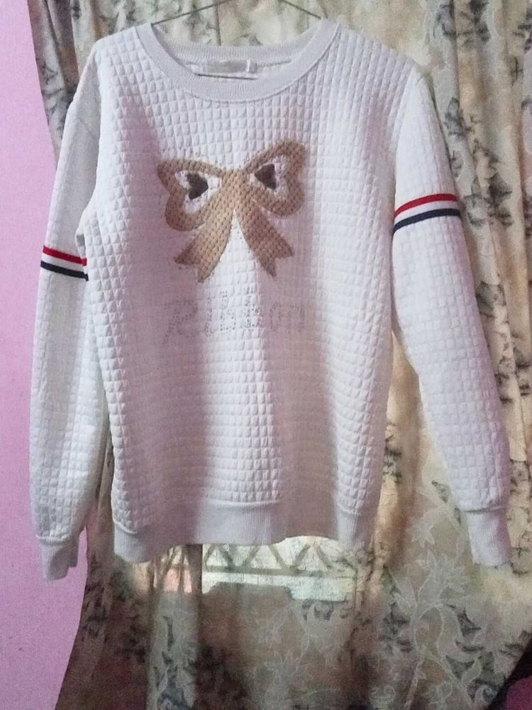 White Bow Sweater