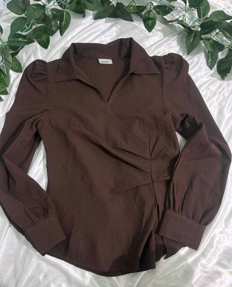 littleboxindia Chic Brown Blouse