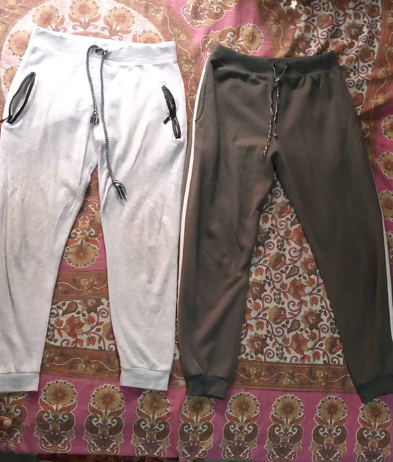Mens Pack Of 2 Grey And White Colour Track Pant