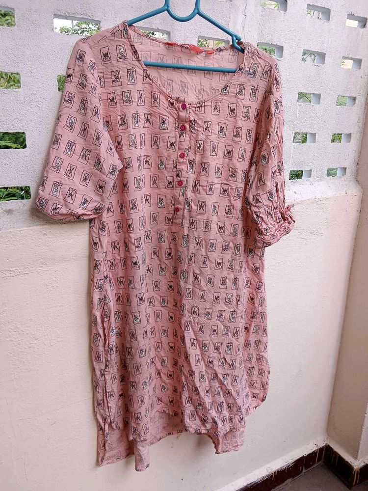 Pink Printed Tunic Top