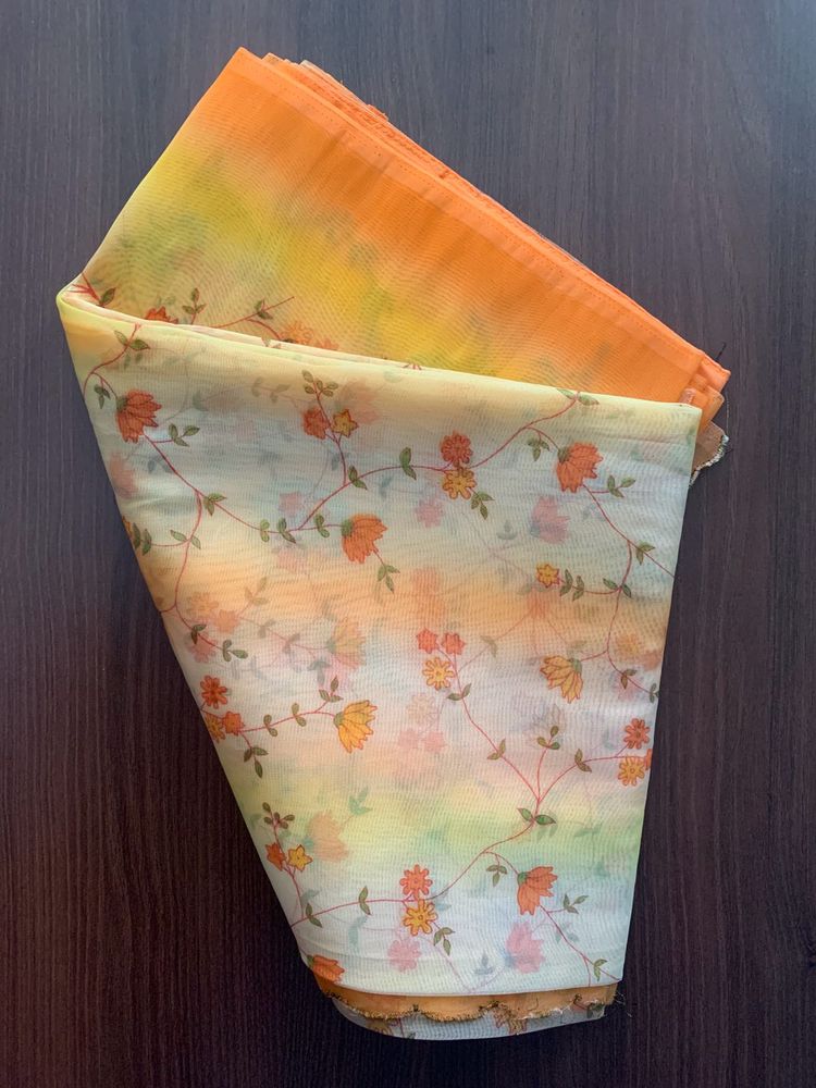 Orange Floral Saree