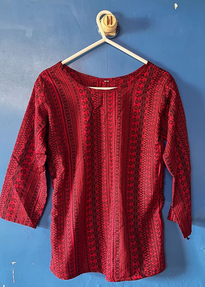 Combo Of 2 Red And Yellow Printed Top