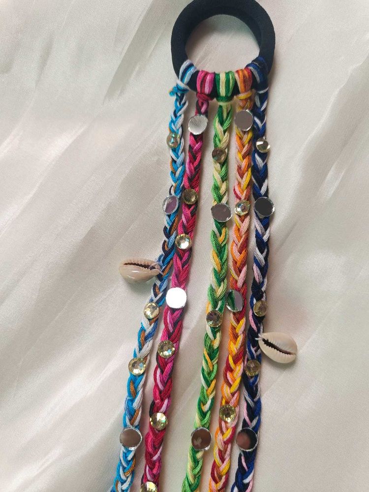 Navratri Braided Hair Tie with Shells