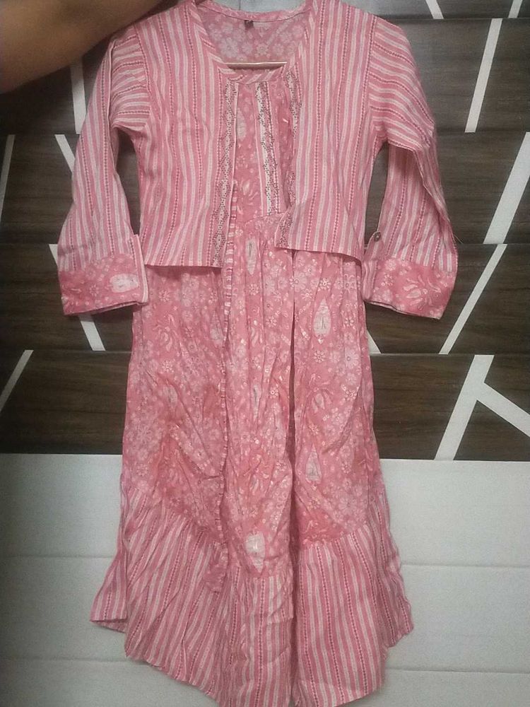Pink Striped kurti