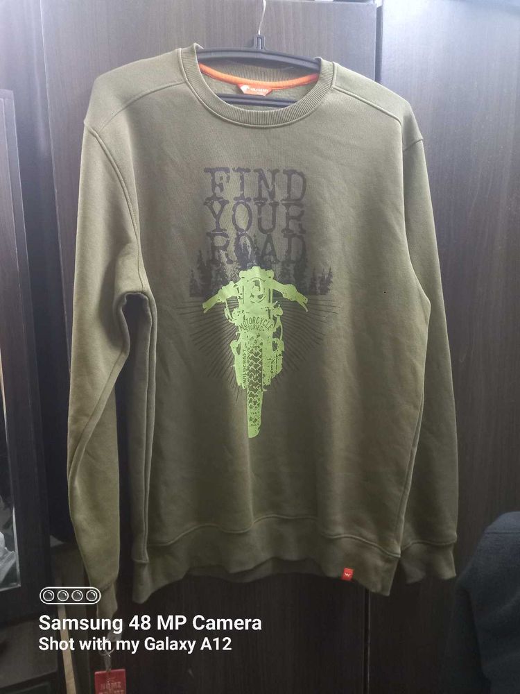 Olive Green Graphic Sweatshirt