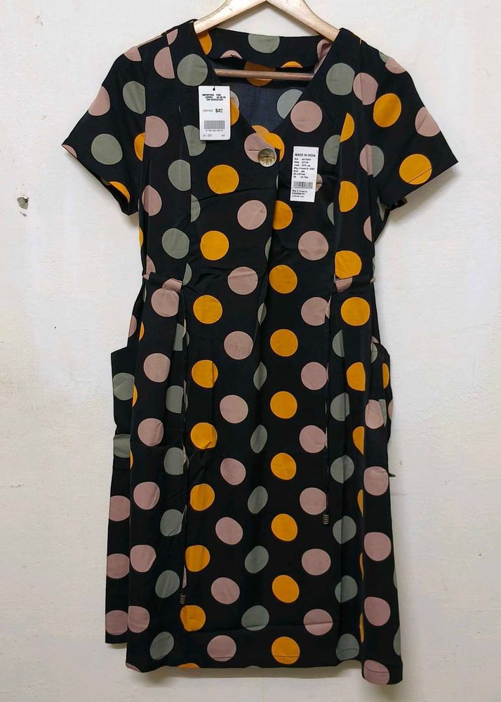 Polka Dot V-Neck Top For Women