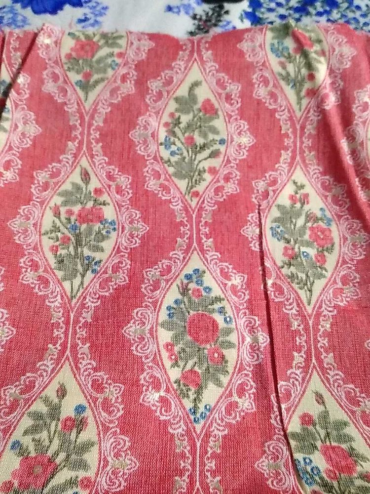 Floral Golden Foul Print 1 Mtr Cloth Piece.