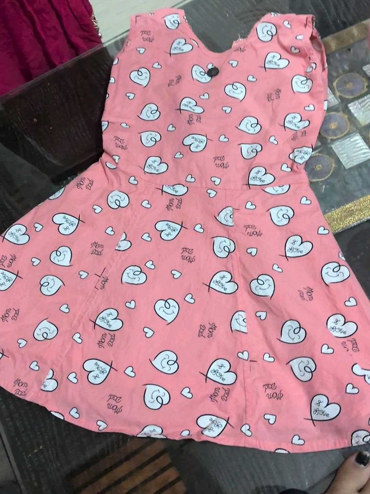 Cute Heart Print Dress