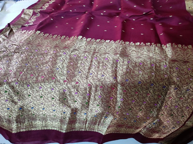 *500 Off* Pure Kanchi Pattu Silk Maroon Saree