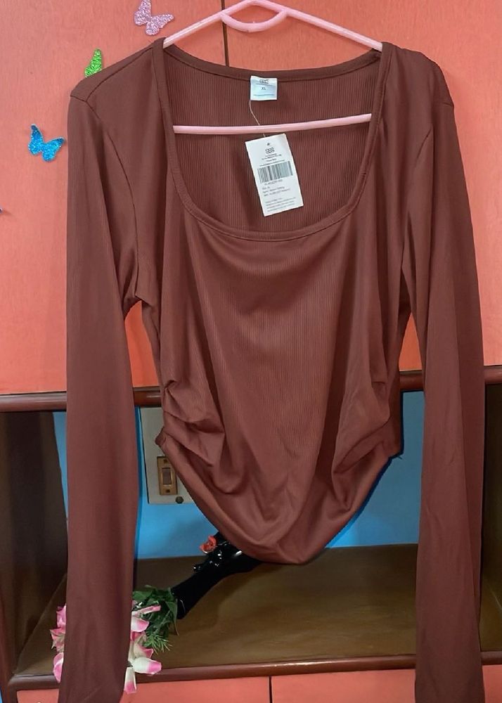 Brown Long Sleeve Top