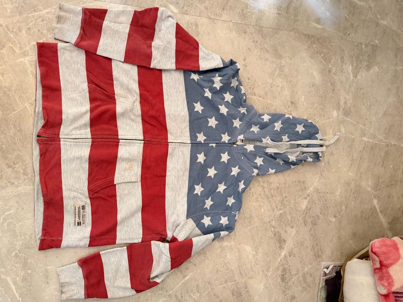 American Flag Zip-Up Hoodie