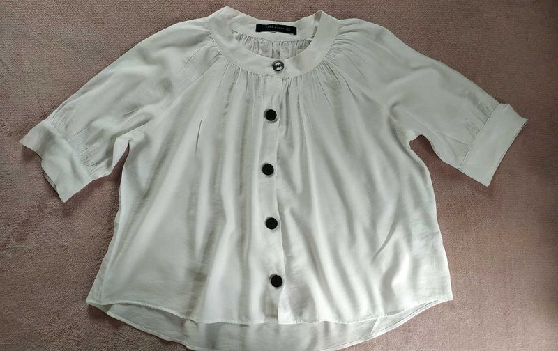 White Button-Down Top