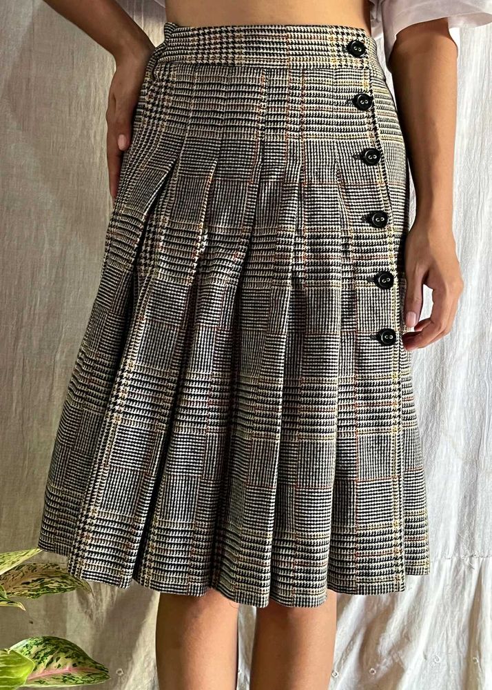 Plaid Pleated Skirt