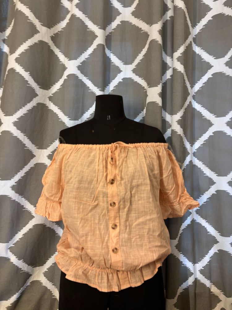 Peach Off-Shoulder Top