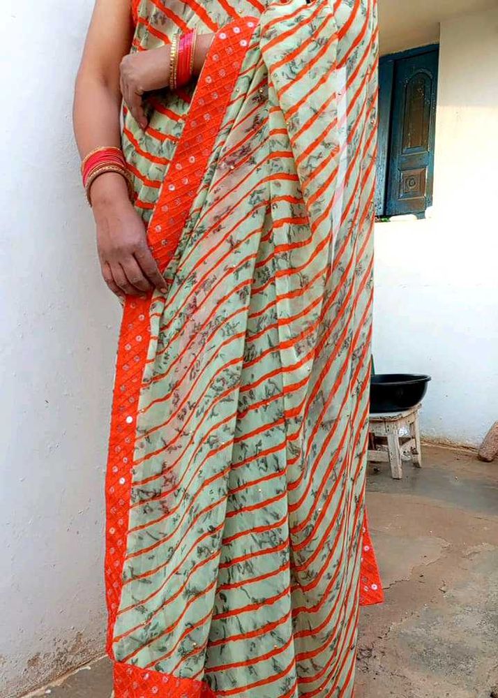 Mirror Work Saree