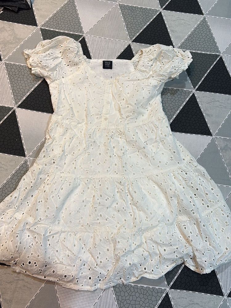 White Eyelet Mini Dress