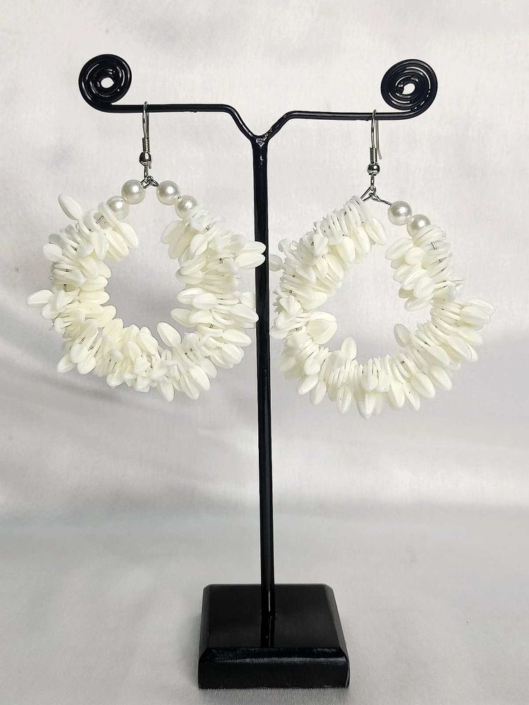 White Artificial Mogra Flower Scented earrings for