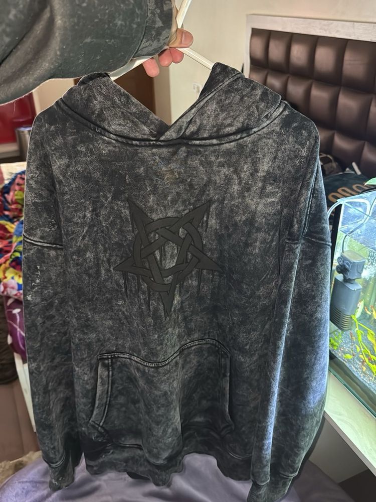 Brand New Printed Charcoal Hoodie