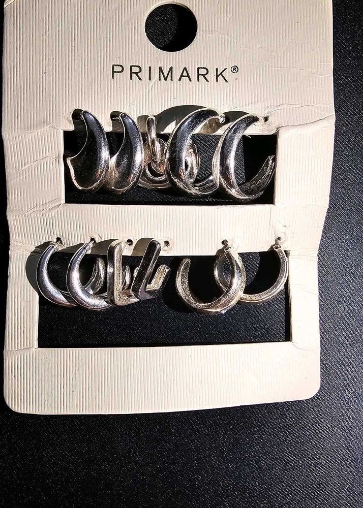 Silver Plated Pinteresty Hoop Earring Set
