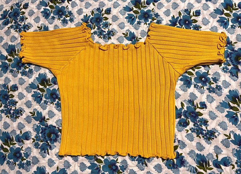 Yellow Crop Top ,Size -Small