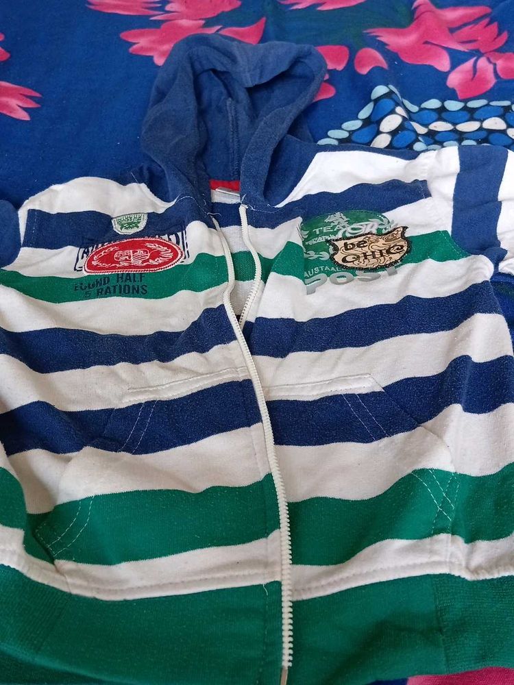 Striped Zip-Up Hoodie