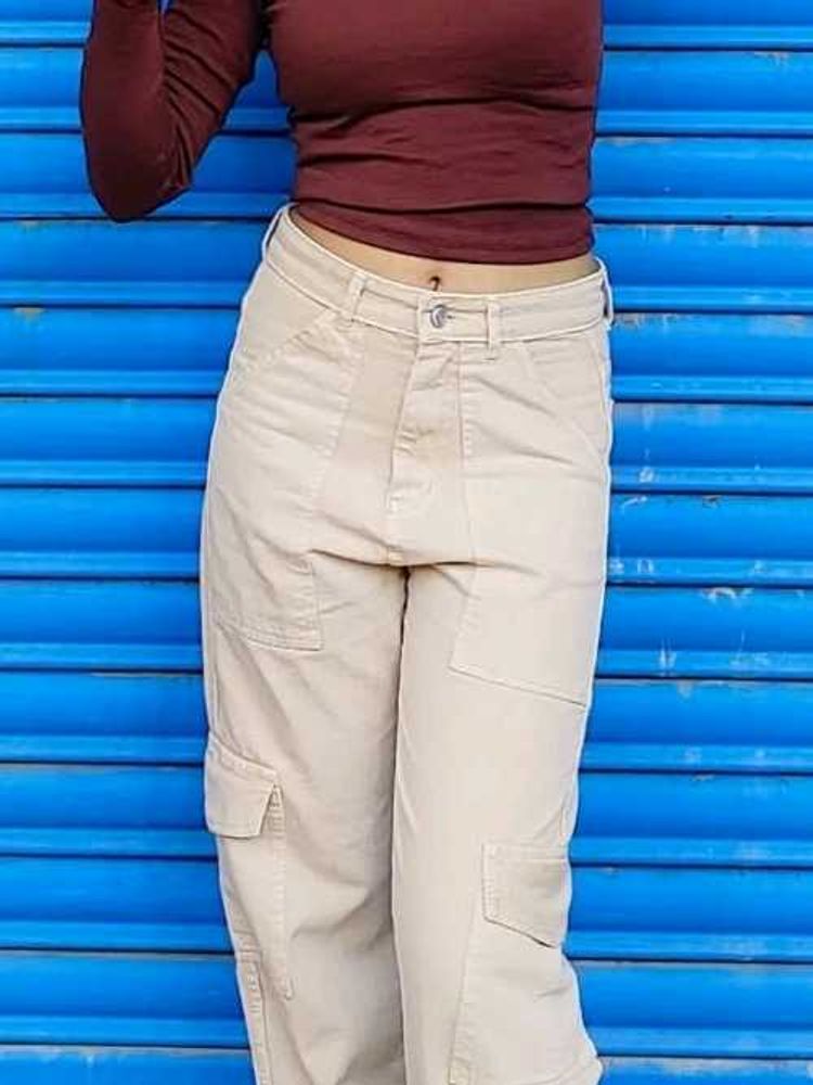 Beige Cargo Pants