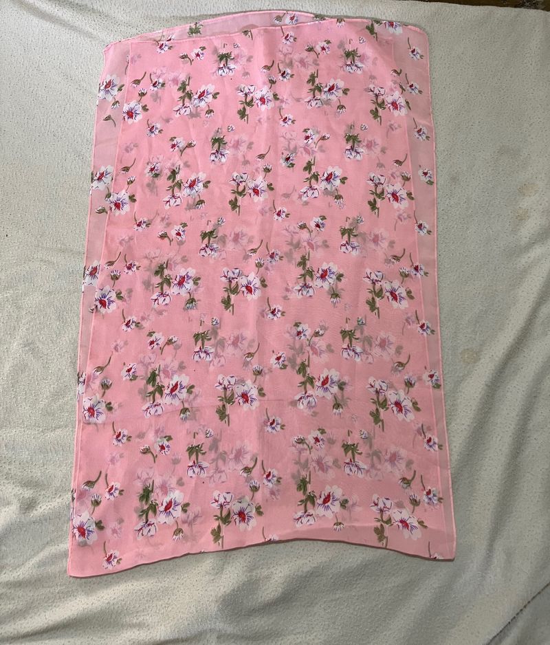 Floral Print Pink Scarf