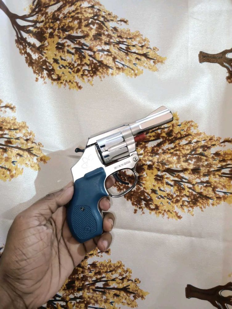 Blue-Grip Metal Finish Toy Revolver (Kids Safe Pla
