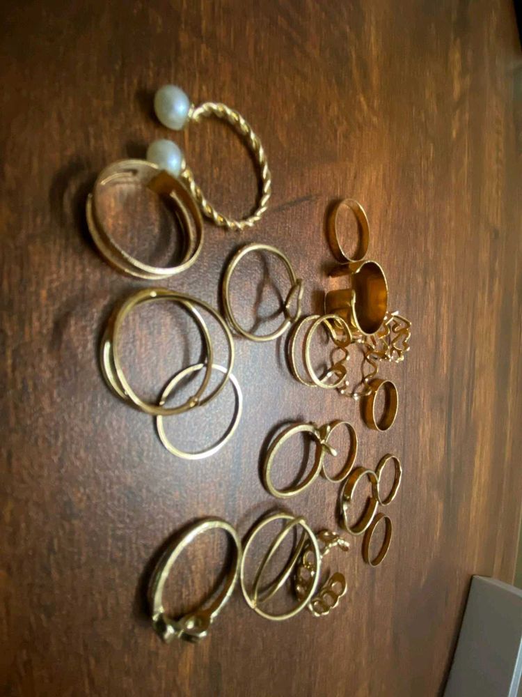 Jewels Galaxy GOLD PLATED STAKABLE FINGER RINGS