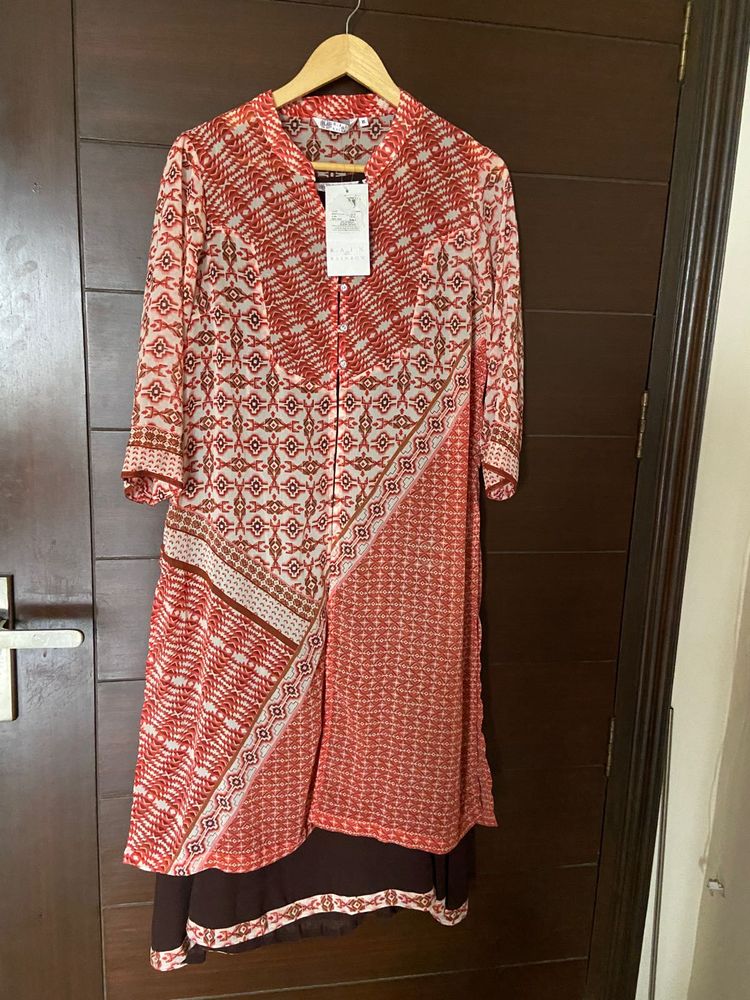 Elegant Printed Layered Kurta (xl)