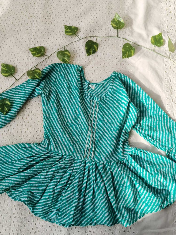 Striped Green Kurta