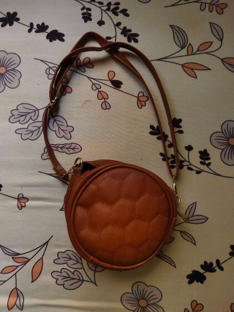 Brown Quilted Crossbody Bag